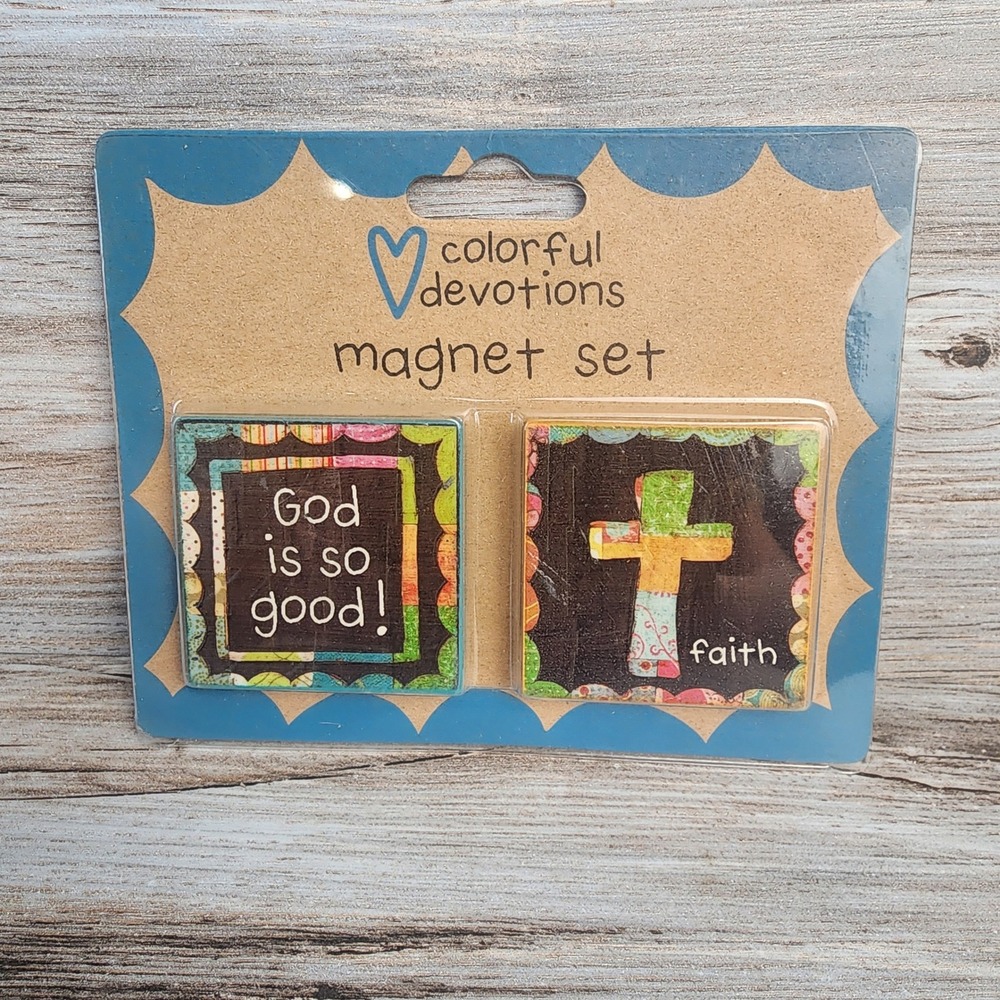 Demdaco Colorful Devotions Magnet Set God is So Good Faith Cross 2 Pack 13092